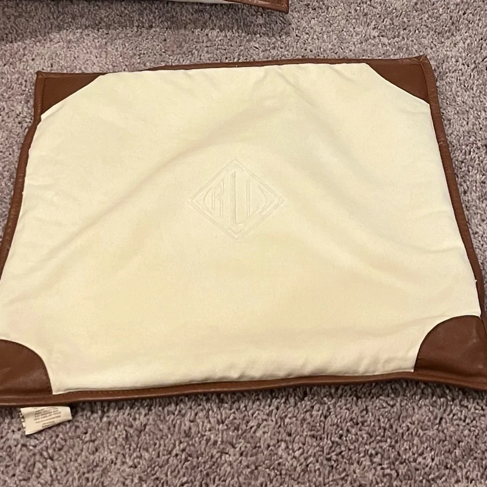 Polo Ralph Lauren 2 Equestrian cotton cowhide leather Throw Pillow Covers 18x18